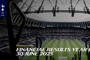 热刺官方财报：总收入5.653亿镑，营利降至1.123亿镑