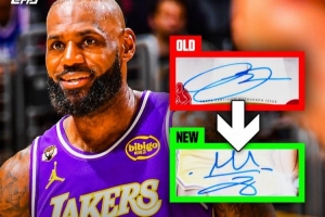 詹姆斯更改了个人球星卡签名样式！新增了个人标志性皇冠元素