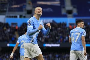 魔人发威！哈兰德2024年8月之后首次为曼城戴帽