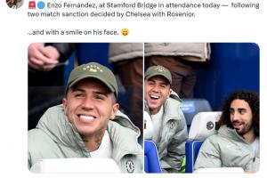 你是懂拱火的！罗马诺：被禁赛的恩佐来看球....还面带笑容