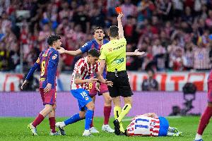 不满马丁未被罚下！马竞官方赛后开火：CTA不是复核过这种球吗？