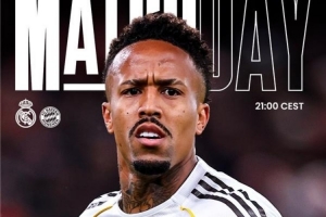 大战在即！皇马发布欧冠对阵拜仁海报，米利唐单人出镜