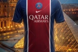 巴黎新赛季主场球衣最终照片：古典皇家蓝搭配红白，Logo居中设计