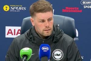 2-2绝平热刺！布莱顿主帅：结果不错但想要更多 相信热刺能够保级