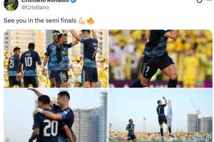 推射破门助球队晋级，C罗射门晒庆祝照：让我们半决赛再见！