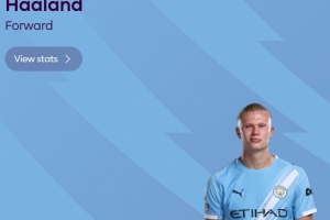 打入制胜球，英超官方：哈兰德当选曼城2-1阿森纳全场最佳球员