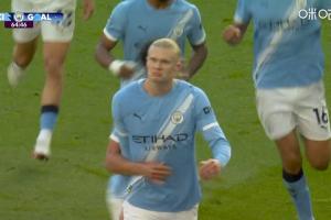 奥赖利横敲，哈兰德后点包抄破门！曼城2-1再次领先阿森纳